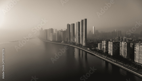 都市　都市景観　地方都市　自然　環境　人口　共存　　　共栄　人類　社会　素材　背景 © Akiyama photo studio