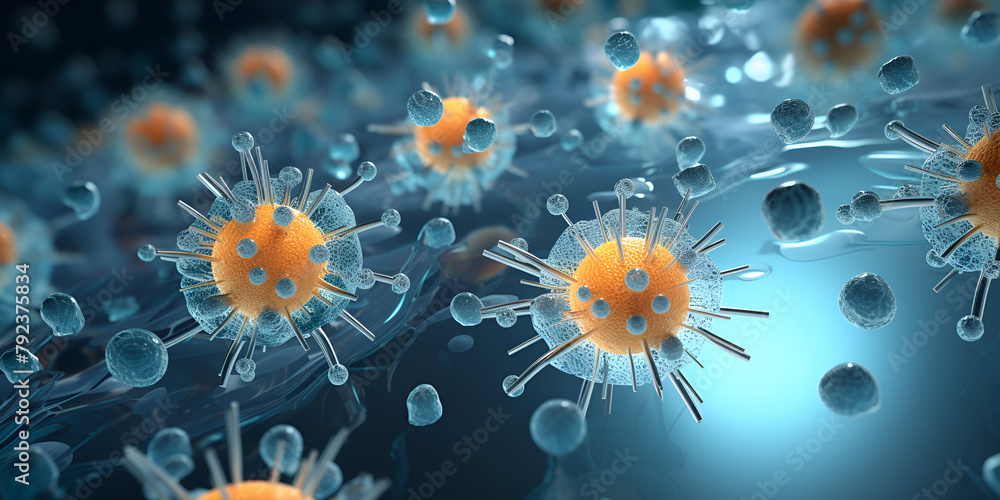Coronavirus COVID19 Conceptual image of infectious disease caused by the pathogen affecting the respiratory tract
 - obrazy, fototapety, plakaty 