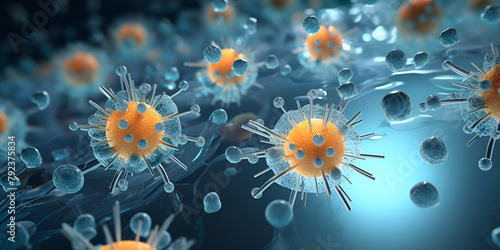 Coronavirus COVID19 Conceptual image of infectious disease caused by the pathogen affecting the respiratory tract
 photo