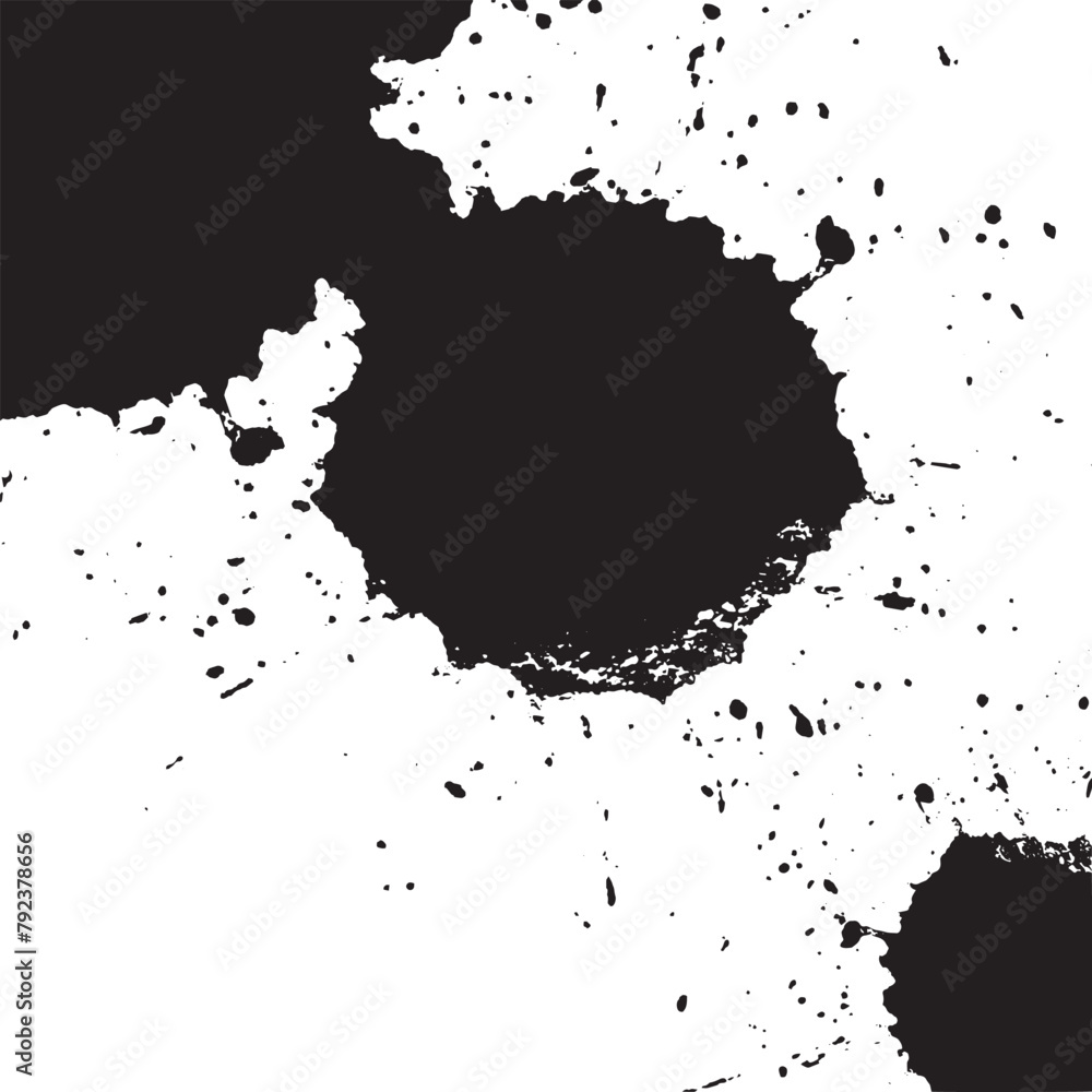 a black and white splatter splash of a black and white paint with a black background
