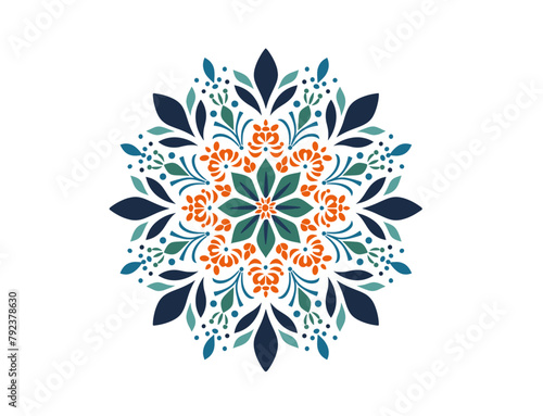 flower symmetrical pattern colorful geometric floral mosaic	