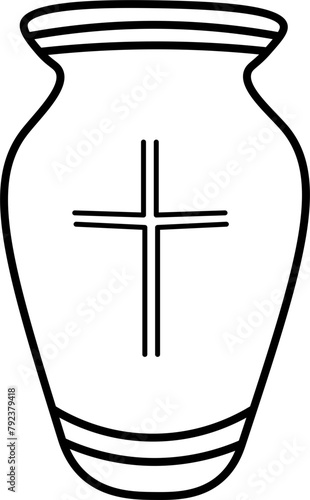 Cremation Vector Outline Illustration