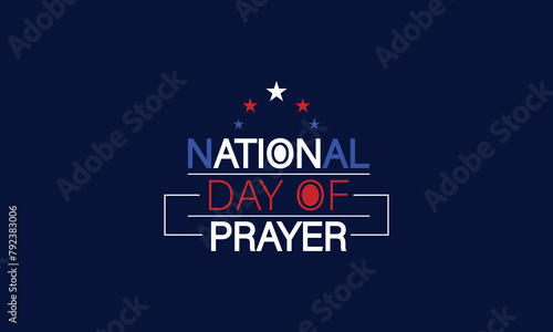 Illustration Solidarity National Day Prayer Text & Flag Design
