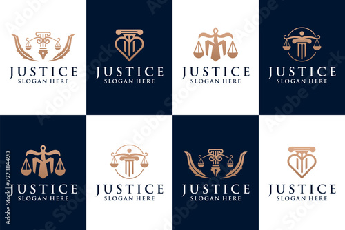 Set of justice law firm luxury logo design inspirations