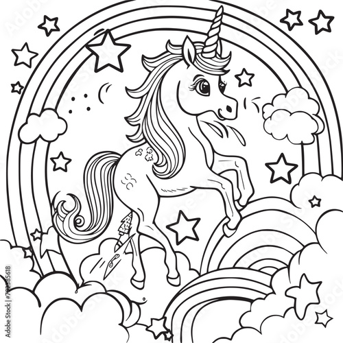 unicorn coloring page for kids
