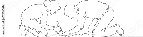 Archaeologist at an excavation. An archaeologist with tools in hand conducts historical research. Historian. Archeology. One continuous line . Line art. Minimal single line.White background. One line 