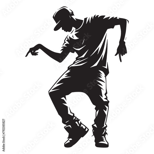 Black and white Dougie Dance Vector Illustration photo