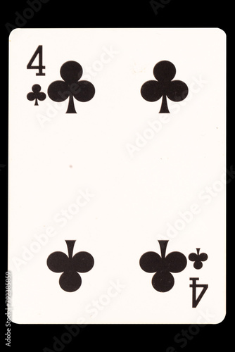 card gambling 4 four club isolated on white background