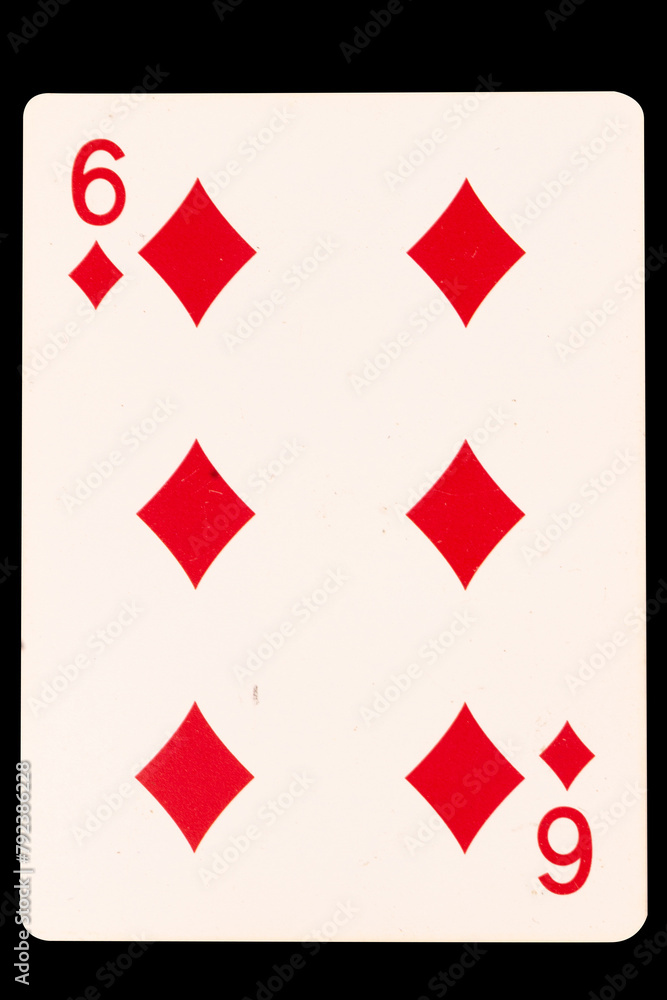 card gambling 6 diamond isolated on white background