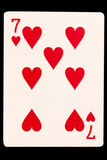 card gambling 7 heart isolated on white background