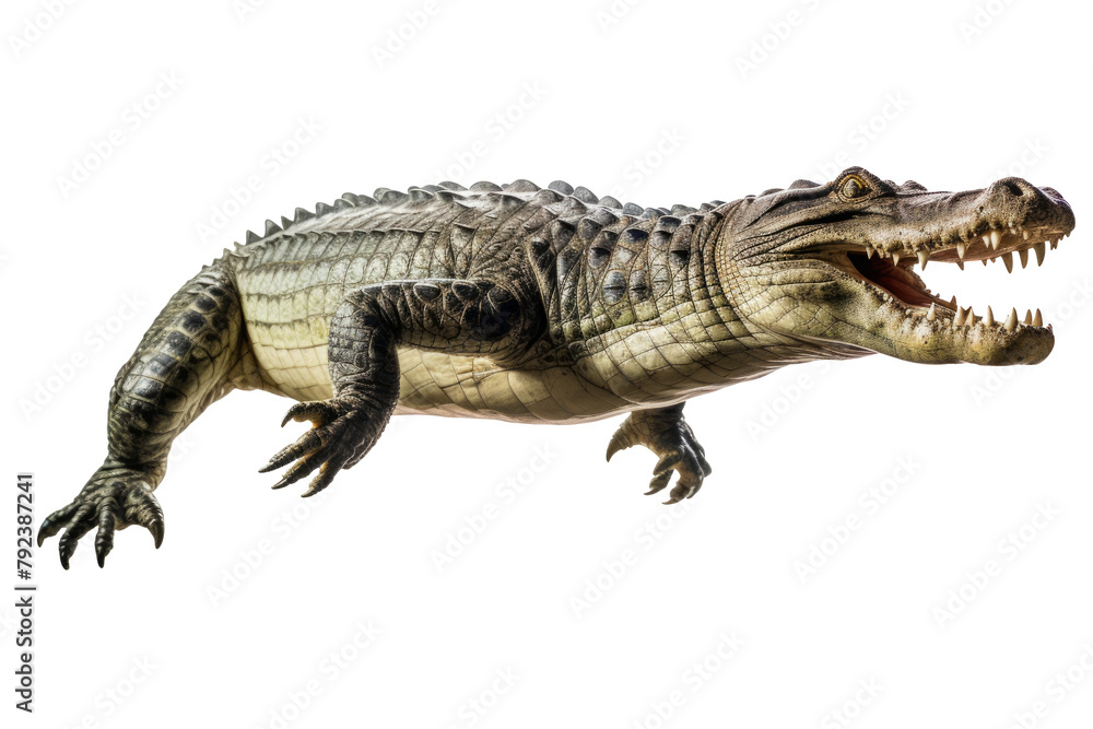 crocodile looking isolated on white crocodile looking isolated on white