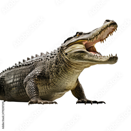 crocodile looking isolated on white