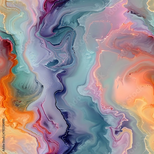 Soothing Pastel Abstract Art with Vibrant Organic Movement