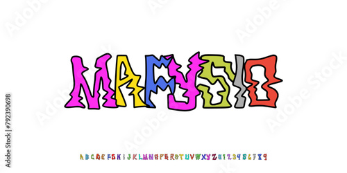 Abstract Fashion font alphabet. Minimal modern urban fonts for logo, brand etc. Typography typeface uppercase and number. vector illustration