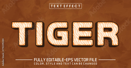 Tiger font Text effect editable