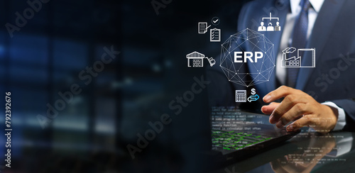 run business with ERP software which manages HR, manufacturer, supporting automation and processes in finance, human resources, manufacturing, supply chain, services, procurement