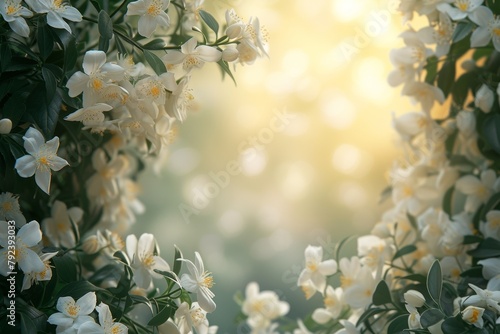 Jasmine background for romantic text or images photo
