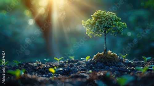 earth day eco concept with tropical forest background natural forestation preservation scene with canopy tree in the wild concept on sustainability and environmental renewable stock photo photo