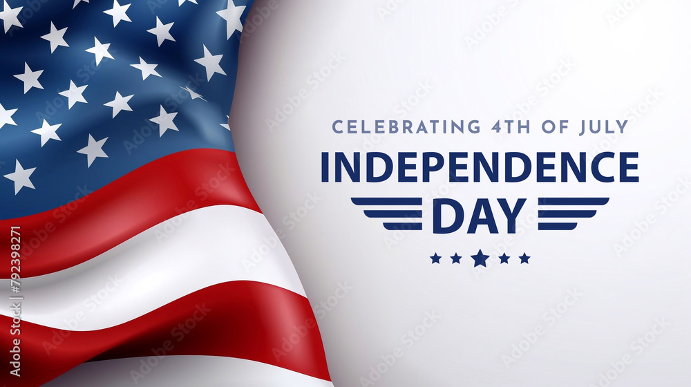 Fototapeta premium Happy independence day 4th of July background. US Independence Day Poster Design