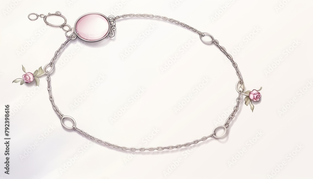 custom made wallpaper toronto digitalColored stone bracelets with deep pink rose charms, elegantly placed on a vintage lace surface for a romantic feel