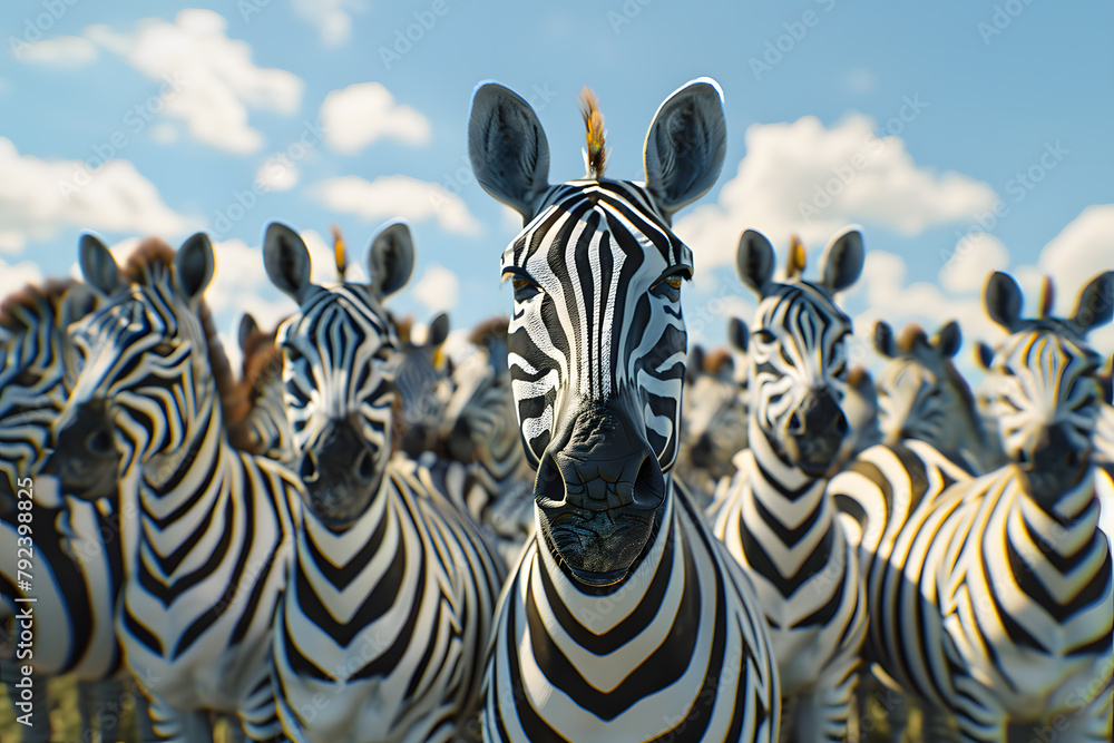 Fototapeta premium zebras in the wild