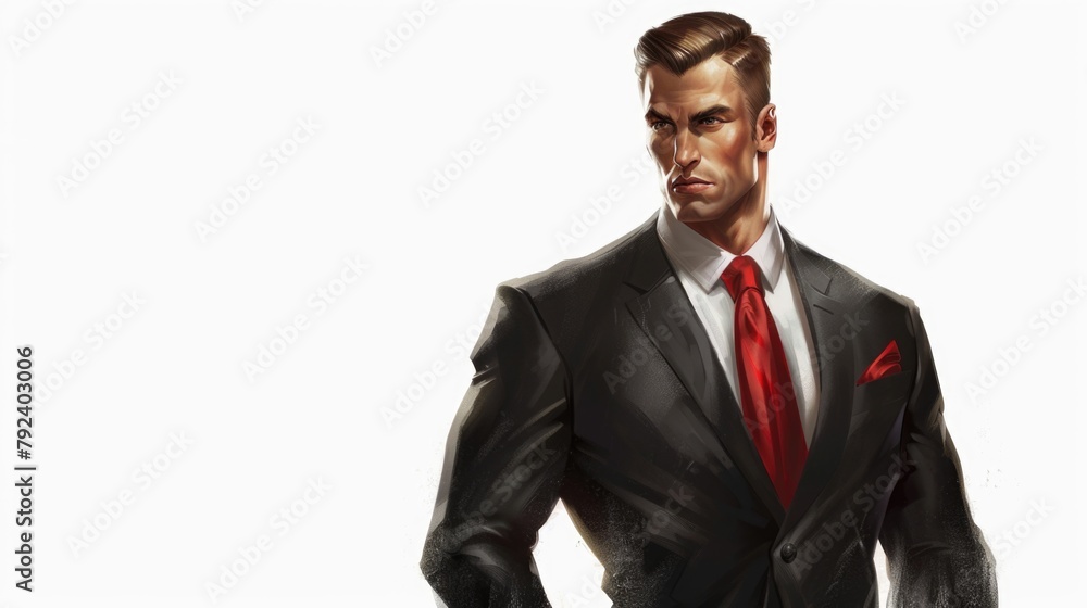 Man in suit and red tie Man in suit and red tie