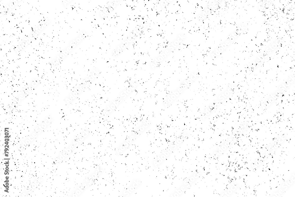 Worn black grunge texture. Dark grainy texture on white background. Dust overlay textured. Grain noise particles. Weathered effect. Torn graininess pattern. Vector illustration, EPS 10.	
