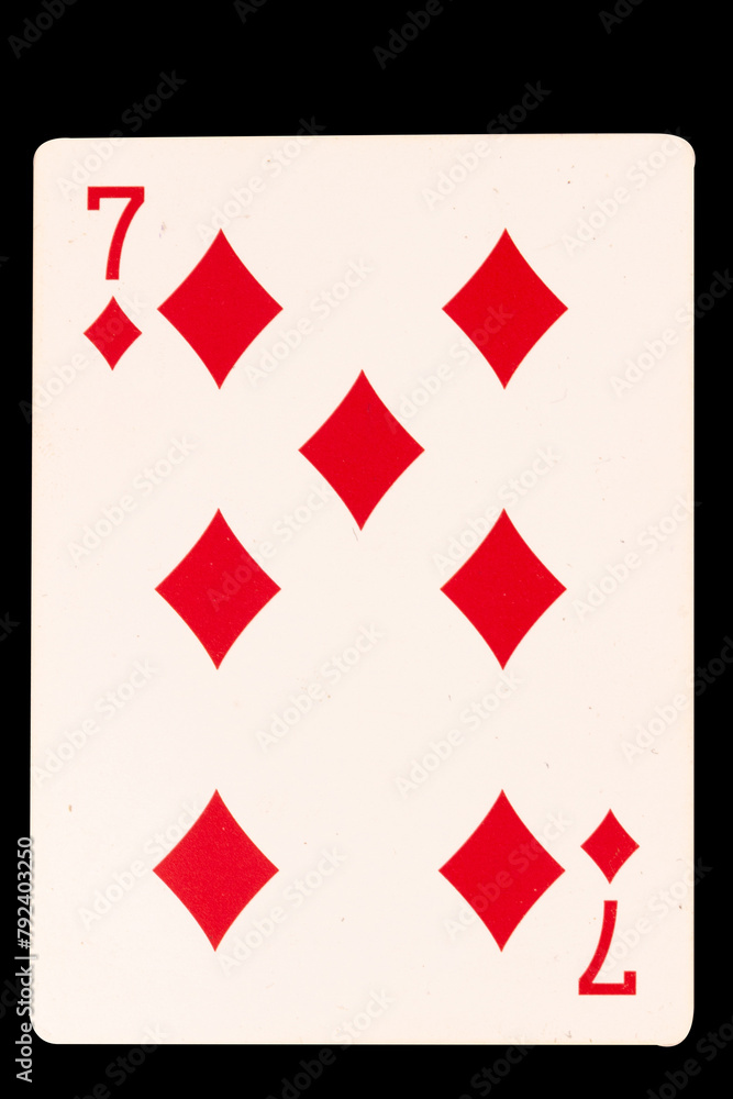 Obraz premium card gambling 7 diamond isolated on white background