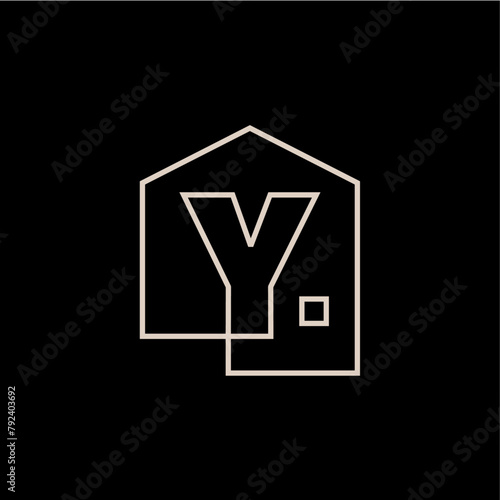 y Letter House Monogram Home mortgage architect architecture logo vector icon illustration