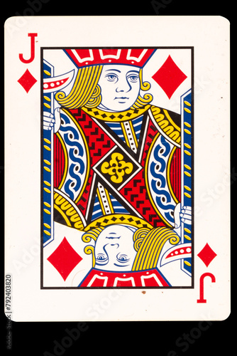 card gambling j diamond isolated on white background
