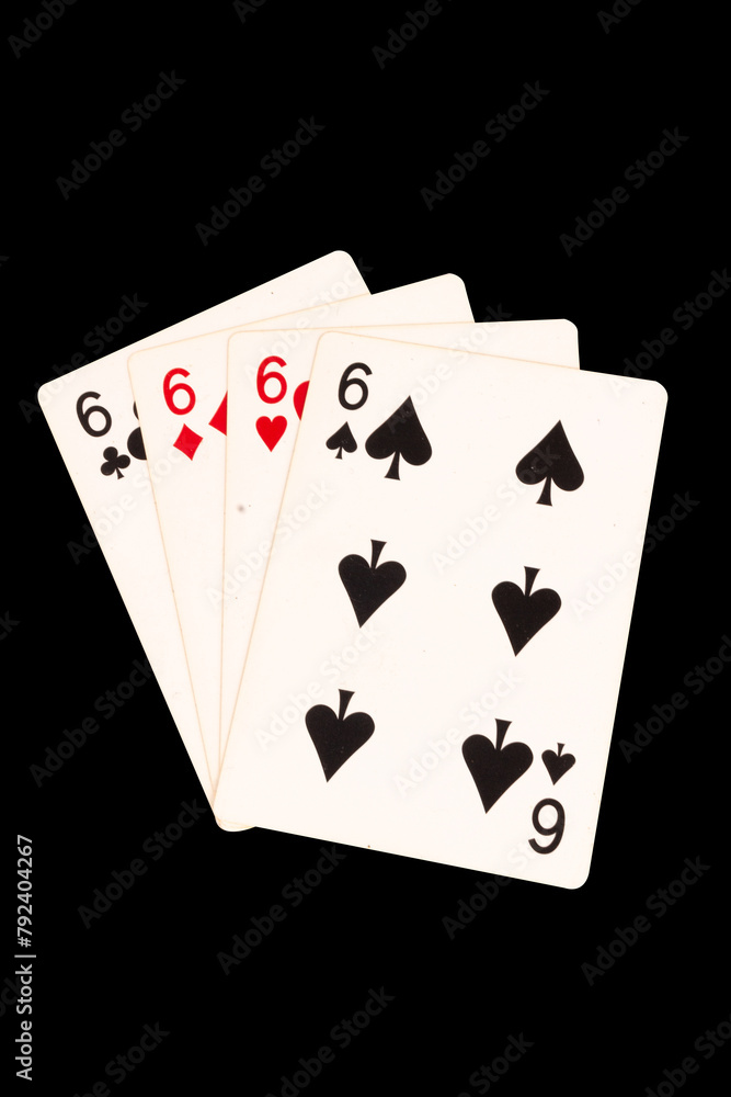 card gambling 6 six four isolated on white background