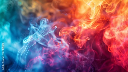 Close-up of brightly colored smoke bombs releasing vibrant hues into the air, creating an artistic spectacle