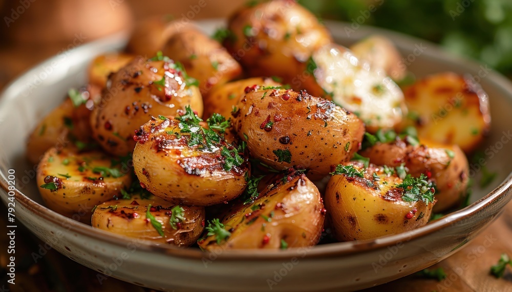 Close up of a bowl of potatoes, a key ingredient in many recipes and cuisines Close up of a bowl of potatoes, a key ingredient in many recipes and cuisines