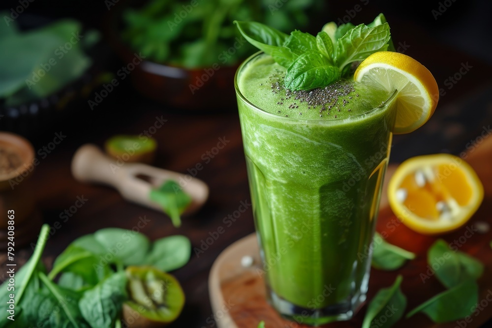Smoothie made with green ingredients Smoothie made with green ingredients