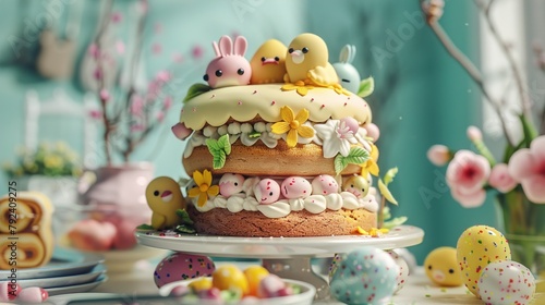 a delightful Easter baking competition, where contestants showcase their culinary skills by creating intricate Easter-themed cakes, cookies, and pastries. 