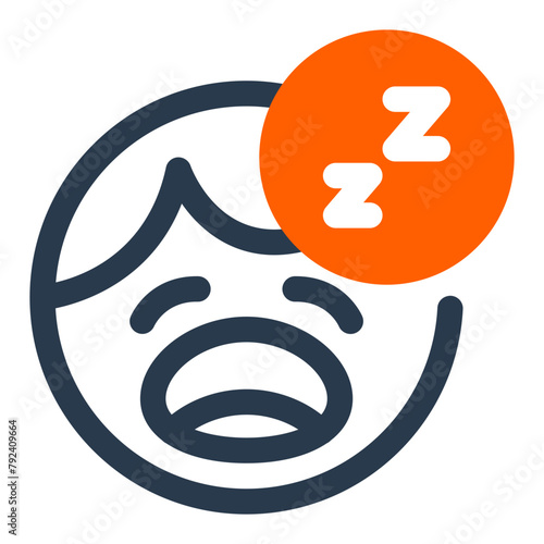 Yawn for Bedtime Relaxation Vector Icon Illustration