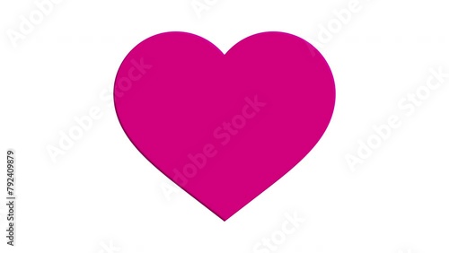 心臓の鼓動、ピンクのハートマークのループアニメーション動画 photo
