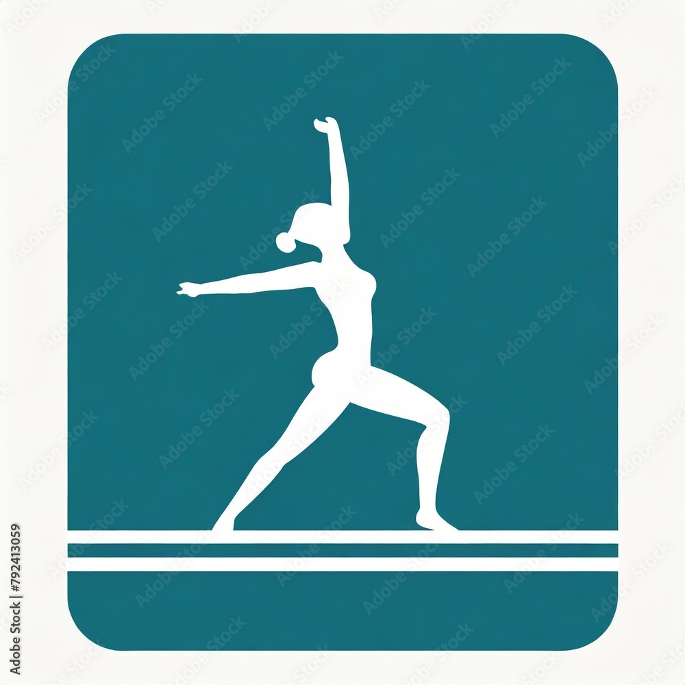 Stretching exercise. Fitness icon of a person exercising