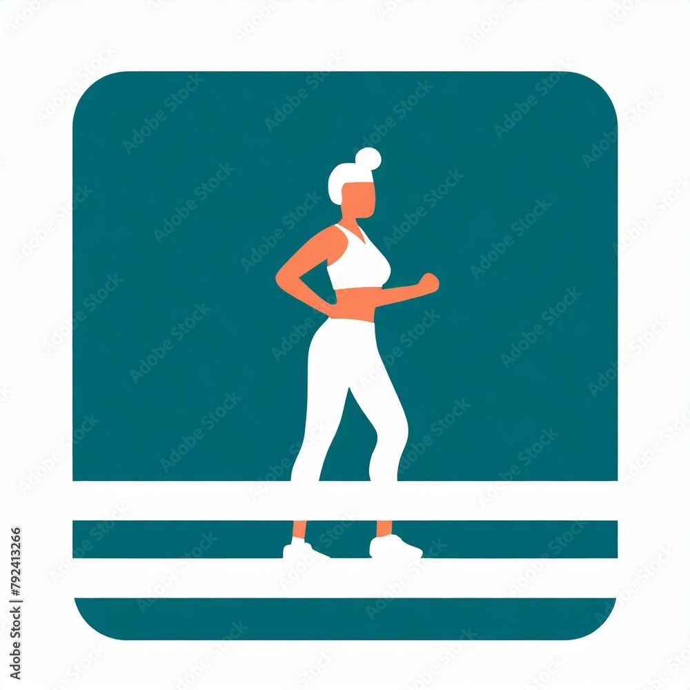 Woman walking. Fitness icon of a person exercising Woman walking. Fitness icon of a person exercising