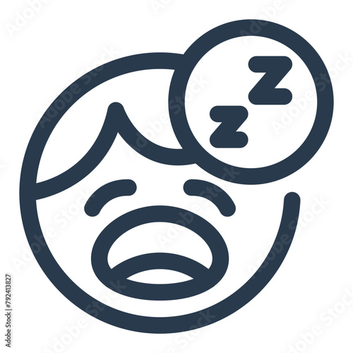 Yawn for Bedtime Relaxation Vector Icon Illustration