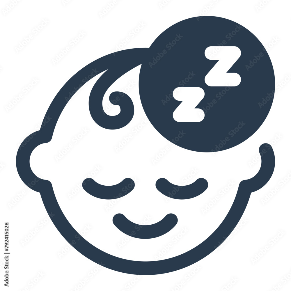 Baby's Bedtime Vector Icon Illustration Baby's Bedtime Vector Icon Illustration