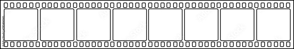 Film Strip icon line style editable stock. Movie Film with Film roll. Black photogram vector design can used for mobile app and web design. Filmstrip photographer equipment on transparent background.