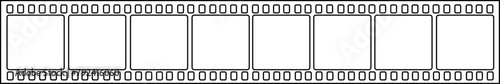 Film Strip icon line style editable stock. Movie Film with Film roll. Black photogram vector design can used for mobile app and web design. Filmstrip photographer equipment on transparent background.