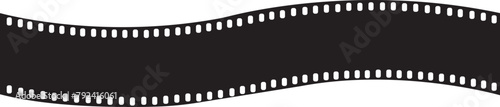 Film Strip icon in fill style. Movie Film with Film roll. Black photogram vector design can be used for mobile app and web design. Filmstrip photographer equipment isolated on transparent background.