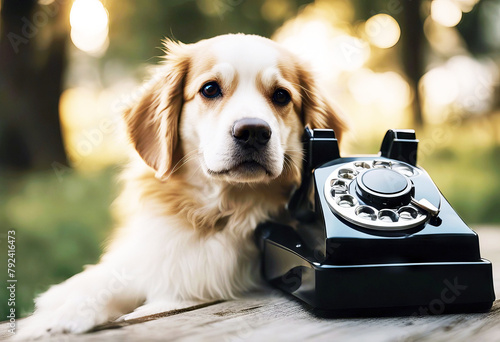 'side th looking phone dog mobile jack russel terrier ring cable speaking call conversation animal lovable business center calling comic communicate communication cute dial fun funny'