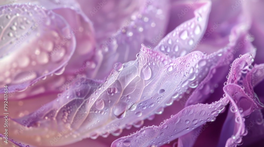Macro shot capturing the intricate patterns of dew on a delicate flower petal Macro shot capturing the intricate patterns of dew on a delicate flower petal