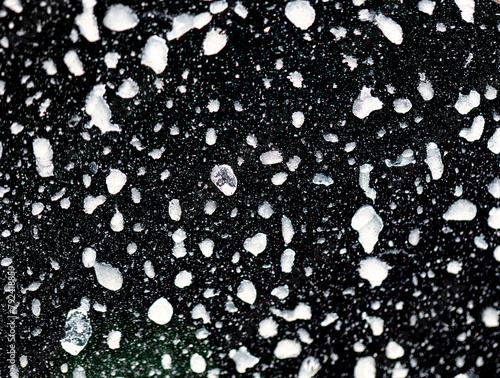 Dirt on the body of a black car. Abstract background