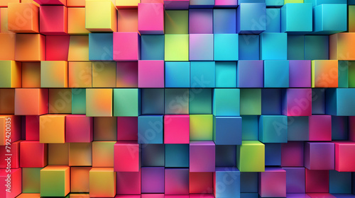 abstract background of colored cubes