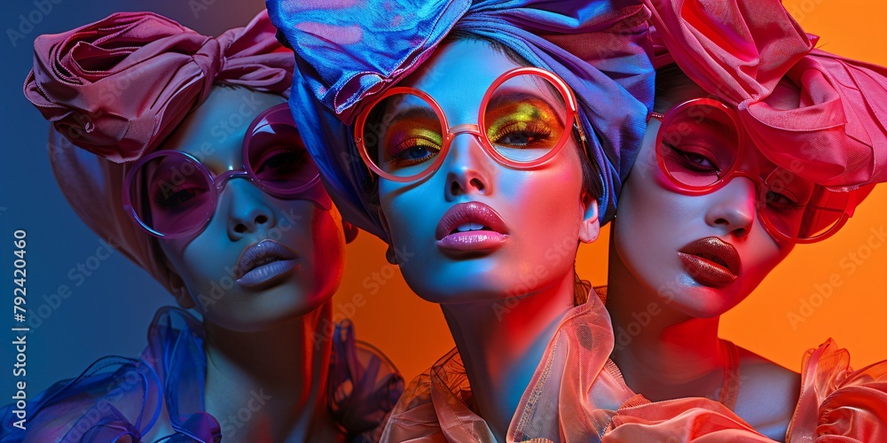 Obraz premium three crazy high fashion women