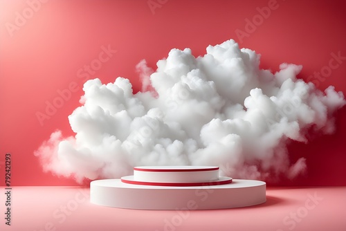 Cloud background red stage